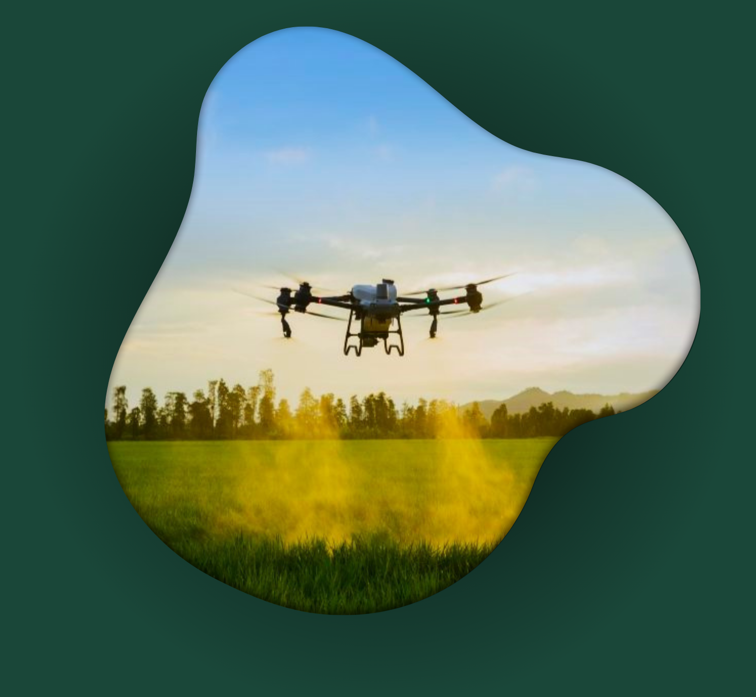Drone sobre campo